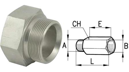 PIDENNETTY HYDRAULINEN ADAPTERI MIES-NAIS 3/8