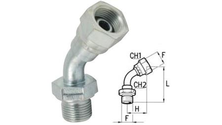 GOMITO IDRAULICO 45° BSP MASCHIO-FEMMINA 3/8