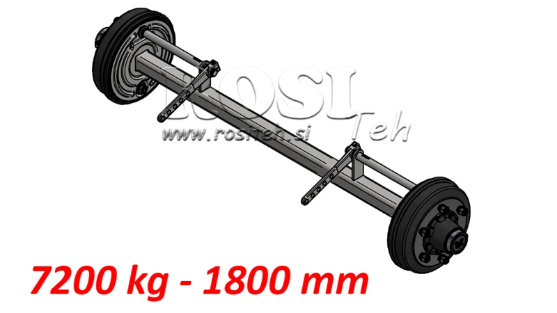 AXLE FOR TRAILER 7200 KG WITH BRAKES (1800 MM)