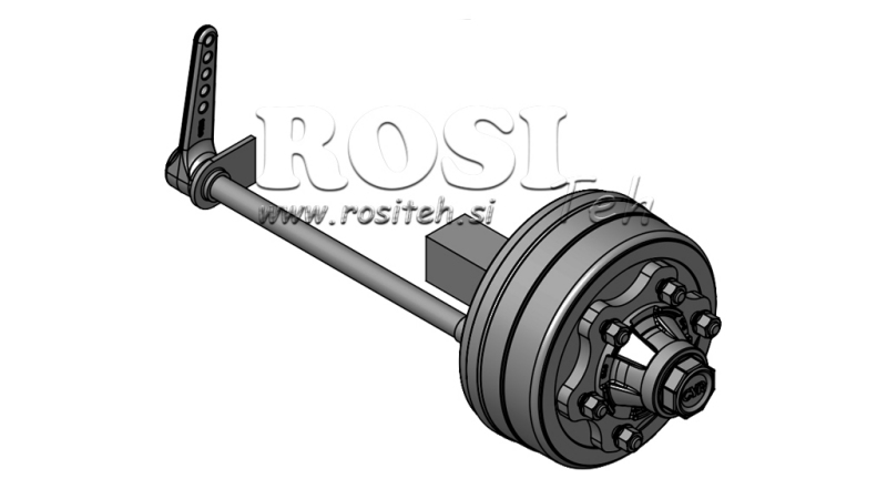 HALV-AKS MED BREMSE 3.600 KG L.250 MM