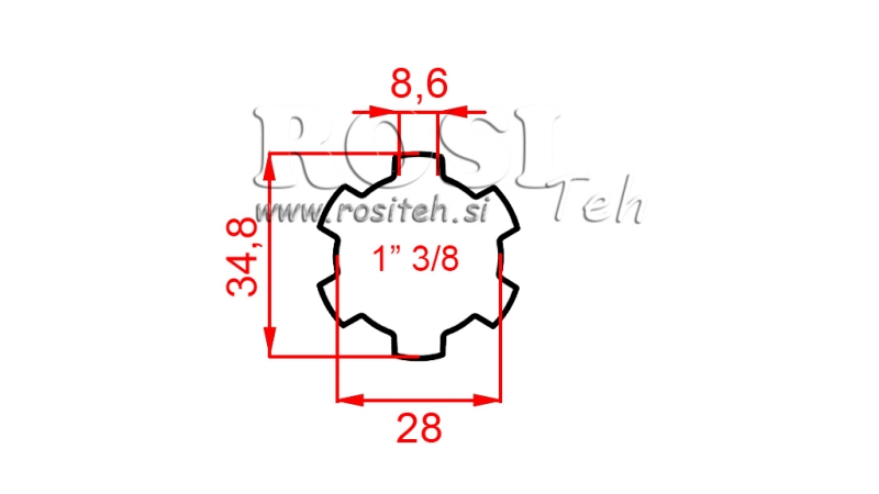 KARDANADAPTER 1-3/8 STANDARD (500 mm)