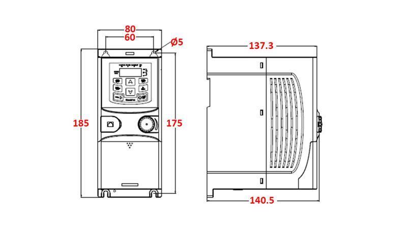 FREKVENSOMFORMER-INVERTER 3Fase 1.5kW GD20-1R5G-4-EU