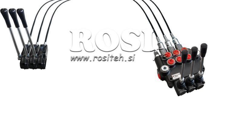 JOYSTICK DOBBEL HÅNDTAK 2.5 m HYDRAULISK VENTIL 3xP80 liter.