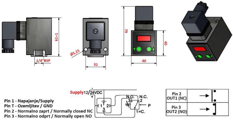 ELECTRONIC PRESSURE SWITCH KLV55 0-200 BAR (MAX.500BAR)