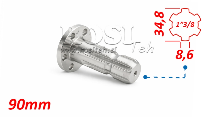 P.T.O. ADAPTERI FLANGE 6 REIKÄÄ 1 3/8