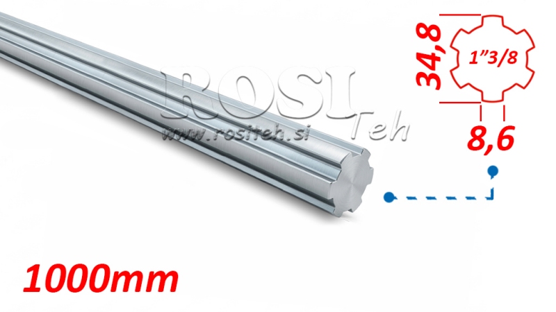 DRÁŽKOVANÝ KARDANOVÝ HRIADEĽ 1-3/8 (1000 mm)