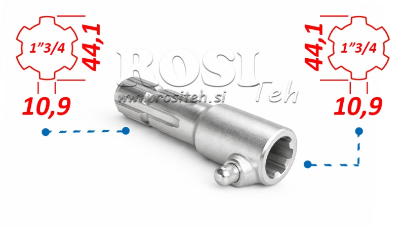 ADAPTADOR P.T.O. COM PINO de 1”3/4 a 1”3/4