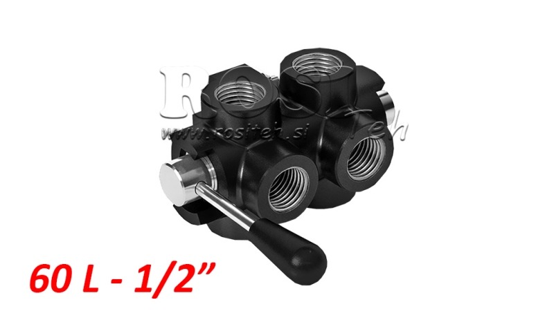 HAND 6-WAY VALVE DF 1/2