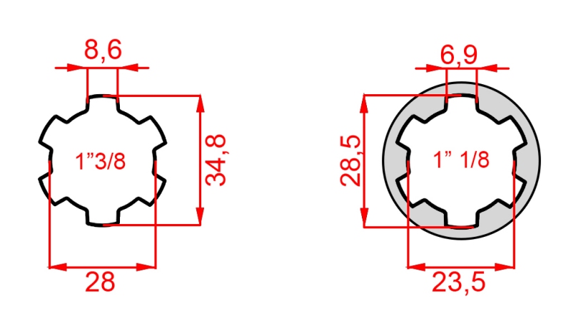 ΑΝΤΑΠΤΟΡΑΣ ΚΑΡΝΤΑΝ ΑΠΟ 1-1/8 ΣΕ 1-3/8 (140 mm)