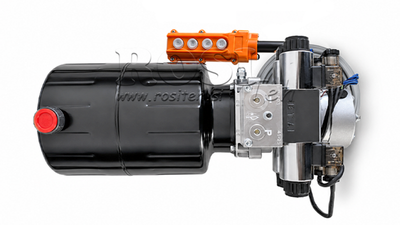 MINI HYDRAULISK POWER-PACK 24V DC - 2.2kW = 2.1cc - 8 lit - 2x dobbeltvirkende enhet (metall)