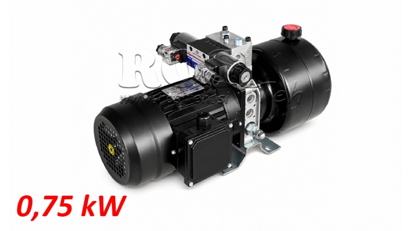 MINI HIDRAULIKUS AGGREGÁTOR 380 V AC (0,75 kW) - 3,7 cc - 5,2 lit/min - tank 4 lit