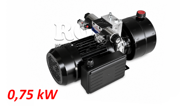 MINI HYDRAULICZNA JEDNOSTKA ZASILAJĄCA 230V AC (0.75 kW) - 3.7 cc - 5.2 lit/min - zbiornik 4 lit