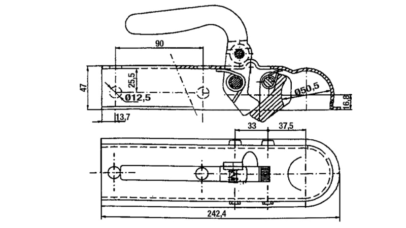 TOWING HOOK FOR CAR TRAILER SQUARE 50