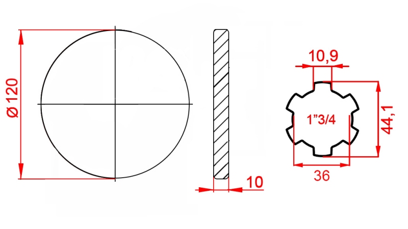 KARDANOVÝ ADAPTÉR S PRÍRUBOU 1-3/4 (120 mm)