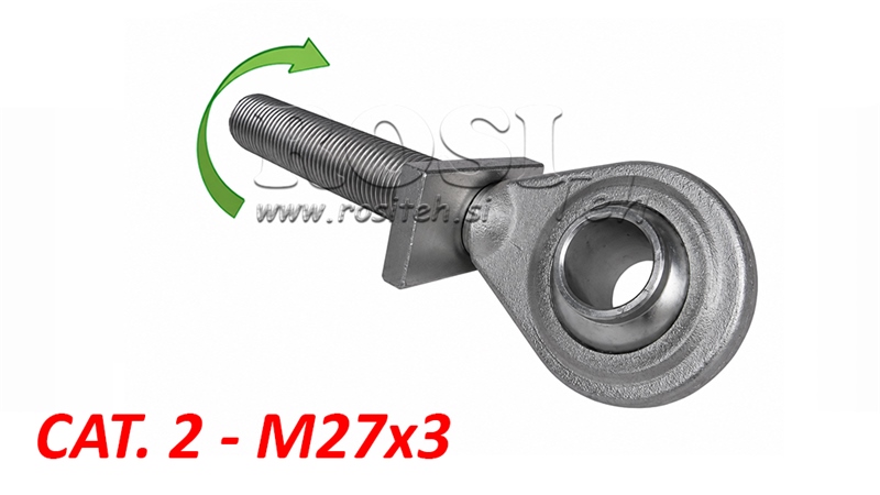 THREADED HOOK CAT.2 FOR TOP LINK M27X3 RIGHT THREAD