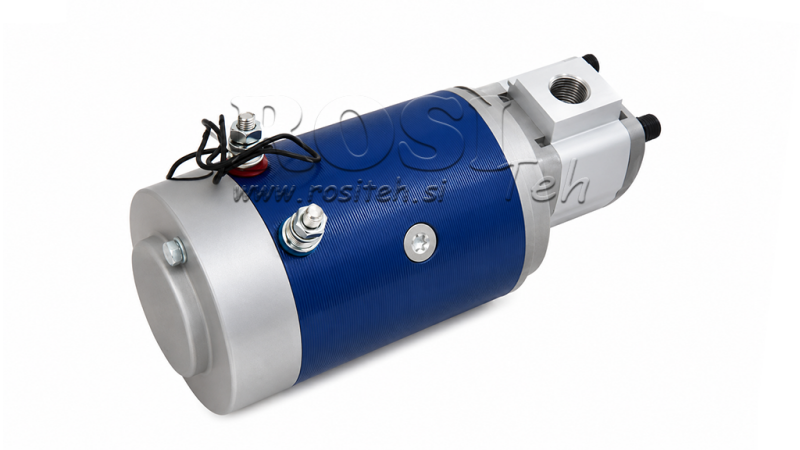 HYDRAULIC PUMP ASSEMBLY GR.1 + ELECTRIC MOTOR 12V 1.6KW = 2.5CC - 6.6LIT