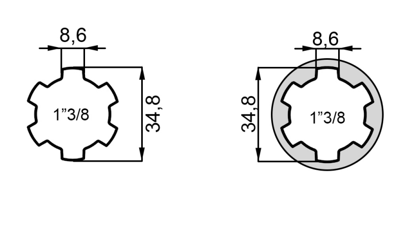 P.T.O. ADAPTER 13/8 till 13/8