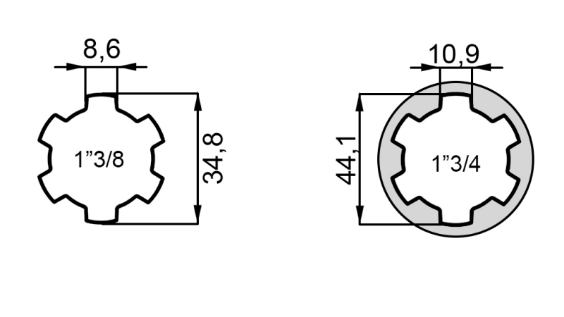 ATTACCAMENTO CARDANICO 1''3/8 su 1''3/4
