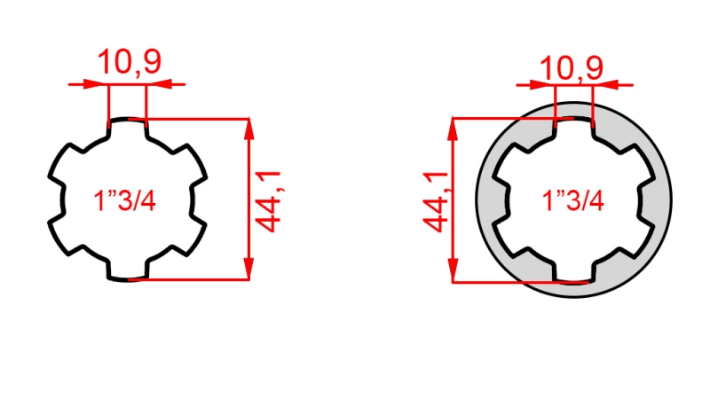 ATTACCAMENTO CARDANICO 1''3/4 su 1''3/4