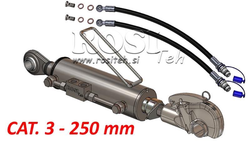 THREADED HYDRAULIC TOP LINK WITH HOOK - CAT. 3 - 80/40-250 (+95 HP) (32,2 mm)