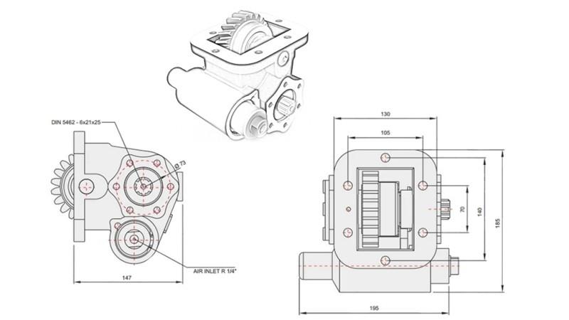 DIMENSJONER FOR HYDRAULISK PUMPE - IVECO 475 SMLX