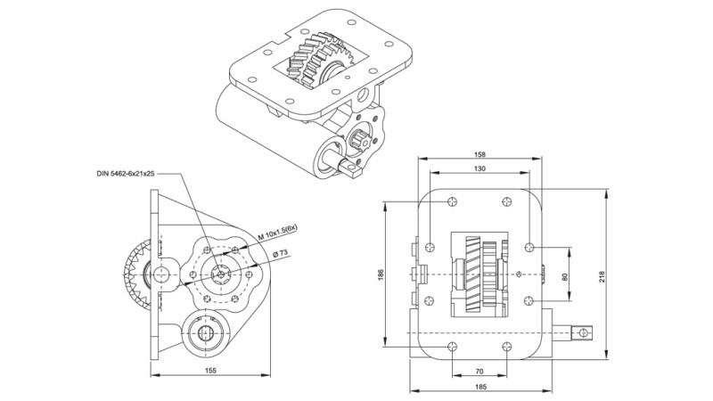 Dimensions OF HYDRAULIC PUMP - ISUZU MOZ 06 MECHANIC
