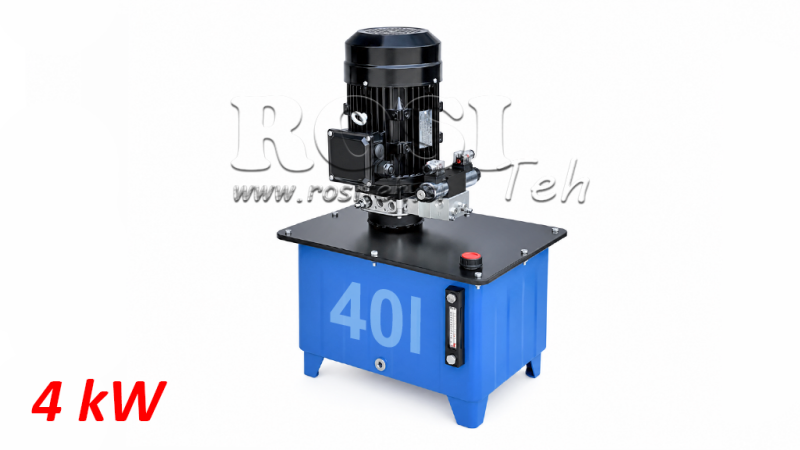 MINI HYDRAULIC POWER-PACK UNIT 380V AC (4 KW) - 8 CC - 12 LIT/MIN - TANK 40 LIT