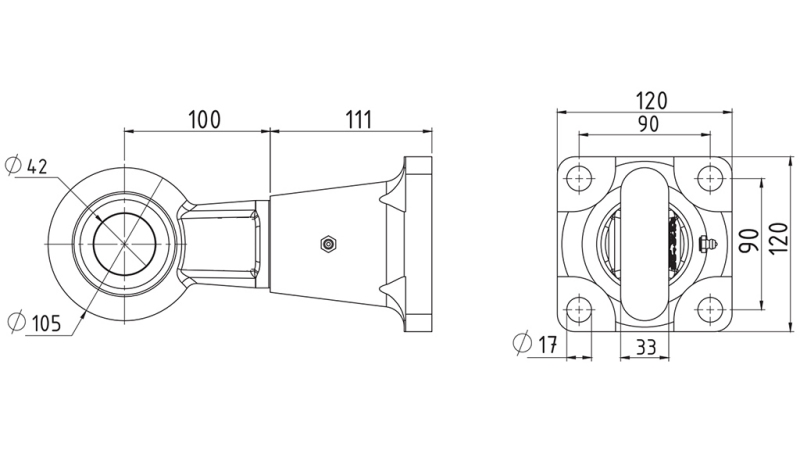 SVIVELKROK TREKKING fi42 I HUS 8000/1000KG