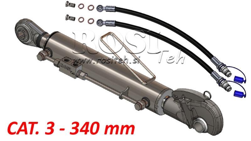 HYDRAULIC TOP LINK WITH HOOK - CAT. 3 - 80/40-340 (90-210 HP) (25,4 mm)