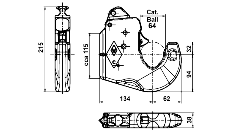 TREKKARM FANGHAKE KAT.3 WALTERSCHEID