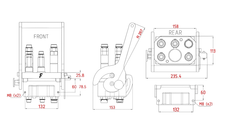 MULTI-FASTER COUPLING 3PLK 5WAY BSP 3×3/8 2×9/16 FIXED PART