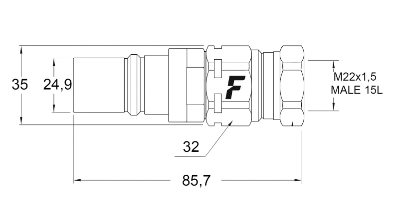 MALE QUICK COUPLING FOR MULTI-FASTER 1/2 MOBILE PART