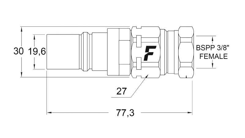 MALE QUICK COUPLING FOR MULTI-FASTER 3/8 MOBILE PART