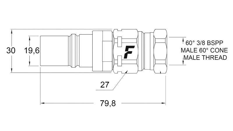 MALE QUICK COUPLING FOR MULTI-FASTER MOBILE PART
