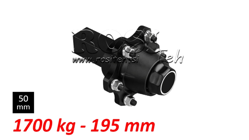HALF AXLE WITHOUT BRAKES - 1700 kg (6 SCREWS) - 195 mm