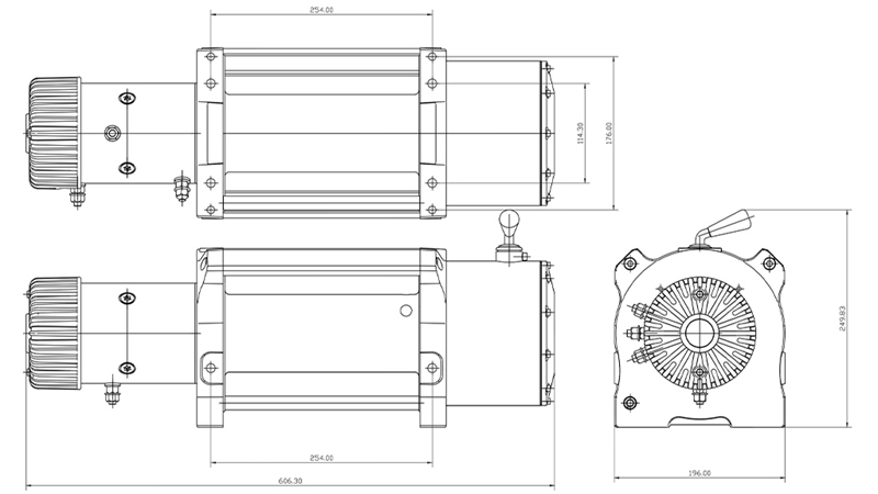 24 V ELECTRIC WINCH RS-20000 - 9100 KG - STEEL WIRE ROPE - ECO