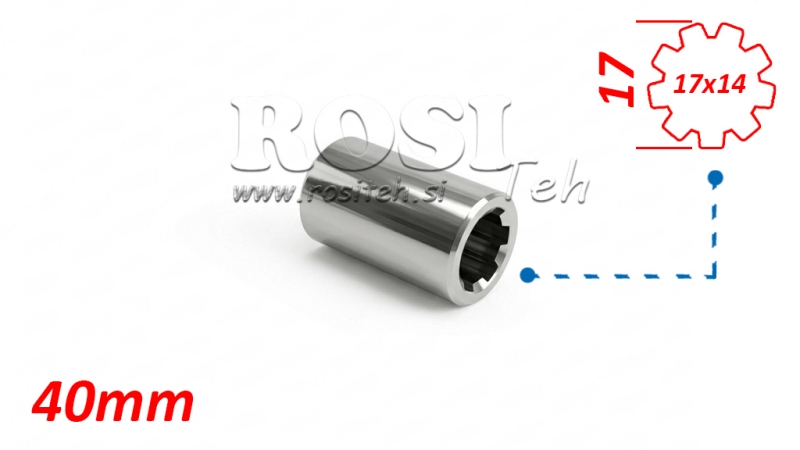PTO ADAPTER BUSH 17x14 (9 SPLINES) (40 mm)