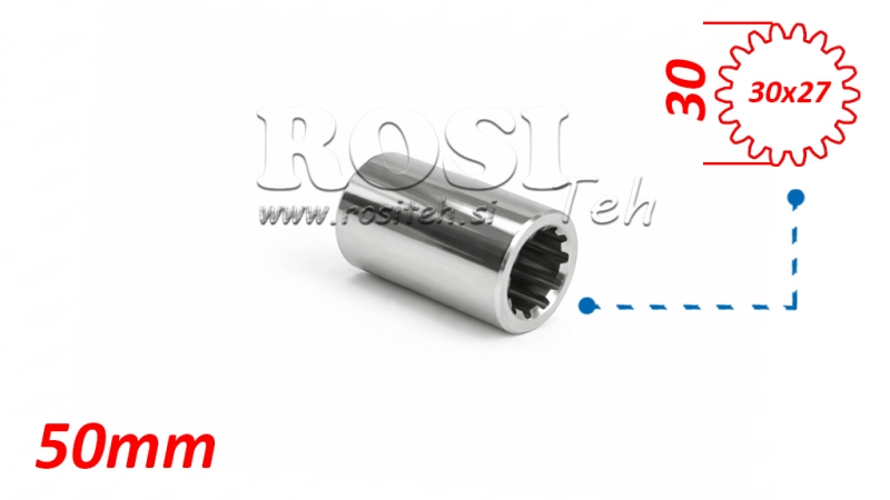 PTO ADAPTER BUSH 30x27 (18 SPLINES) (50 mm)