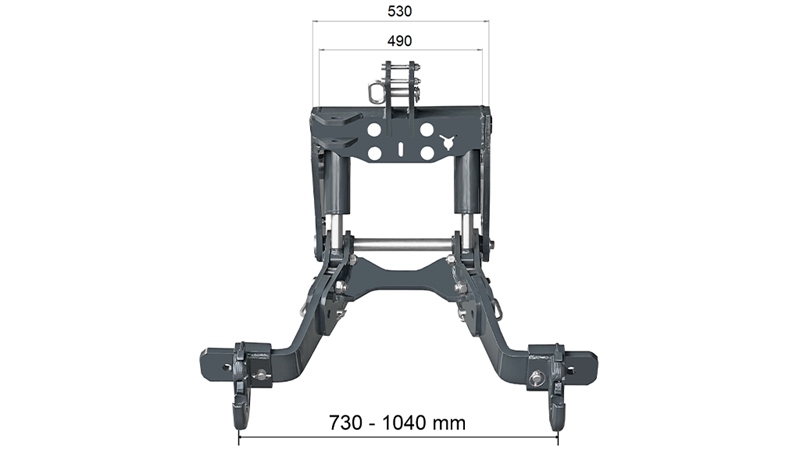 FRONT HYDRAULIKK UNIVERSAL KIT CAT. 2 - FLEX FOR TRAKTOR 1500 KG (RAL ETTER EGET VALG)