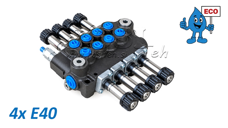 HYDRAULIC SOLENOID VALVE (WITHOUT COILS) – 4-SECTION DIRECTIONAL CONTROL VALVE 4xE40 ECO