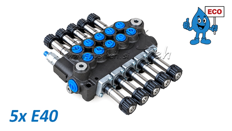 HYDRAULIC SOLENOID VALVE (WITHOUT COILS) – 5-SECTION DIRECTIONAL CONTROL VALVE 5xE40 ECO