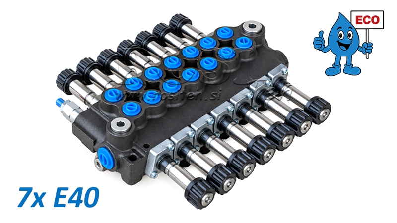 HYDRAULIC SOLENOID VALVE (WITHOUT COILS) – 7-SECTION DIRECTIONAL CONTROL VALVE 7xE40 ECO