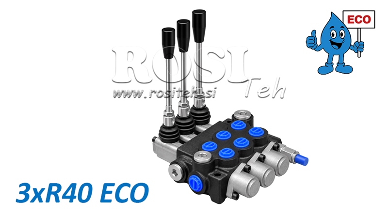 HYDRAULIC MANUAL VALVE – 3-SECTION DIRECTIONAL CONTROL VALVE 3xR40 ECO