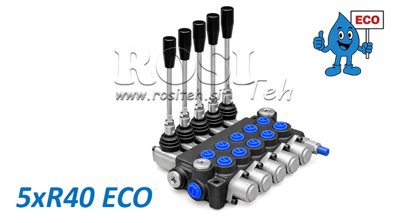 HYDRAULIC MANUAL VALVE – 5-SECTION DIRECTIONAL CONTROL VALVE 5xR40 ECO