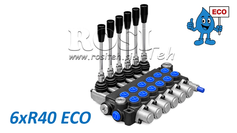 HYDRAULIC MANUAL VALVE – 6-SECTION DIRECTIONAL CONTROL VALVE 6xR40 ECO