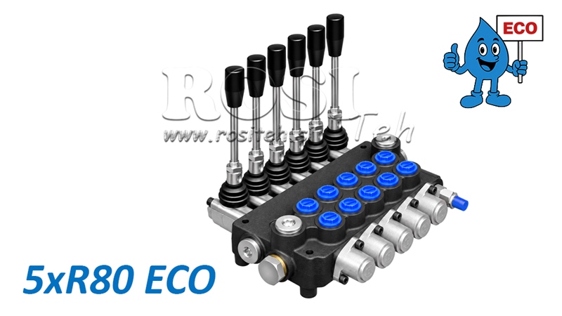 HYDRAULIC MANUAL VALVE – 5-SECTION DIRECTIONAL CONTROL VALVE 5xR80 ECO
