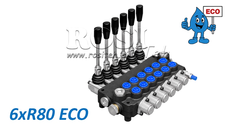 HYDRAULIC MANUAL VALVE – 6-SECTION DIRECTIONAL CONTROL VALVE 6xR80 ECO