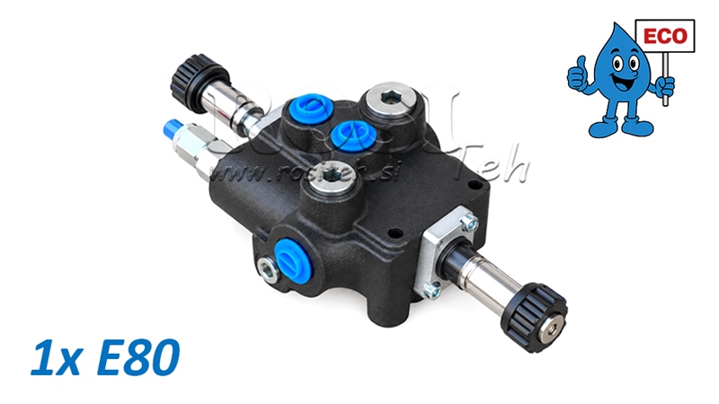 HYDRAULIC SOLENOID VALVE (WITHOUT COILS) – 1-SECTION DIRECTIONAL CONTROL VALVE 1xE80 ECO