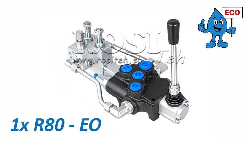 HYDRAULIC ELECTRO-MANUAL VALVE (WITHOUT COILS) – 1-SECTION DIRECTIONAL CONTROL VALVE 1xR80-EO ECO