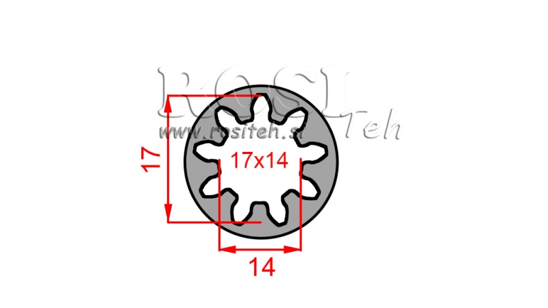 PTO ADAPTER BUSH 17x14 (9 SPLINES) (40 mm)